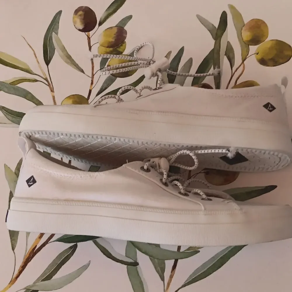 Sperry Top Siders White Canvas Sneakers
